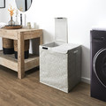 Dual-Compartment Laundry Basket 50x41x57, grey