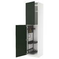 METOD High cabinet with cleaning interior, white/Havstorp deep green, 60x60x240 cm