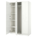 PAX / FARDAL Wardrobe combination, white/high-gloss white, 150x60x236 cm