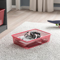 TROFAST Storage combination with boxes, grey/light red, 99x44x56 cm