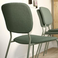 VIHALS / VIHALS Table and 4 chairs, white/green Tibbleby grey-green, 120/180x74 cm