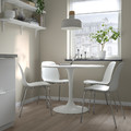 DOCKSTA / LIDÅS Table and 4 chairs, white white/white chrome-plated, 103 cm