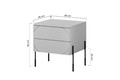 Bedside Table Nightstand Sonatia 45, cashmere