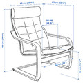 POÄNG Armchair and footstool, black-brown/Gunnared light green