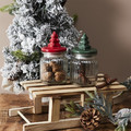 Christmas Tree-Shaped Glass Jar, red
