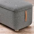 OSKARSHAMN Wing chair with footstool, Tibbleby beige/grey
