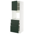 METOD / MAXIMERA High cab f oven w door/3 drawers, white/Havstorp deep green, 60x60x200 cm