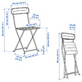 SUNDSÖ Table and 2 folding chairs, outdoor dark blue/dark blue, 65x65 cm