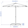 HÖGÖN / IGGÖN Parasol with base, bright orange/dark grey, 270 cm