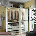PAX / KAMMARTORP/TYSSEDAL Wardrobe combination, white mirror glass/grey white, 150x60x201 cm