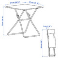 GUNDE / GUNDE Table and 2 stools, folding black/folding white, 67x67 cm