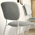 VIHALS / VIHALS Table and 6 chairs, white/white Tibbleby beige-grey, 120/180x74 cm
