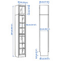 BILLY / OXBERG Bookcase w glass doors/ext unit, dark brown oak effect, 40x30x237 cm