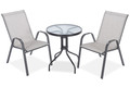 Elegant Outdoor Table with 2 Chairs, Duo 60 cm, grey