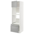 METOD / MAXIMERA Hi cab f ov/combi ov w dr/2 drwrs, white/Bodbyn grey, 60x60x200 cm