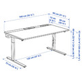 MITTZON Desk, oak veneer/black, 140x80 cm