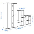 VIHALS Wardrobe combination, white, 305x57x200 cm