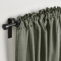 STENFRÖ Sheer curtains, 1 pair, green/with heading tape, 145x300 cm