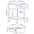 TONSTAD Bedroom furniture, set of 3, incl bed storage/off-white, 140x200 cm