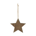 Christmas Hanging Decoration Star, wood, brown