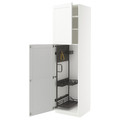METOD High cabinet with cleaning interior, white Enköping/white wood effect, 60x60x220 cm