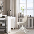 ROSENTORP Swivel chair, white/Kilanda beige
