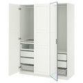 PAX / KAMMARTORP/TYSSEDAL Wardrobe combination, white mirror glass/grey white, 150x60x201 cm