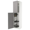 METOD High cabinet with cleaning interior, white/Bodbyn grey, 60x60x240 cm