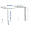 MITTCIRKEL / OLOV Desk, lively pine effect/white, 140x60 cm