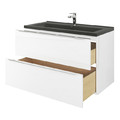 GoodHome Wash-basin Nira 100 cm, black