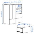 SMÅSTAD / PLATSA Storage combination, white black/white/stripe with 3 drawers, 120x57x123 cm