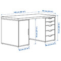 MITTCIRKEL / ALEX Desk, lively pine effect/white, 140x60 cm