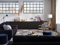 VIMLE 2-seat sofa, with wide armrests/Saxemara black-blue