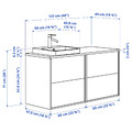 HAVBÄCK / ORRSJÖN Wash-stand/wash-basin/tap, dark grey/black marble effect, 122x49x71 cm