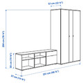 VIHALS Wardrobe and bench combination, white, 251x57x200 cm