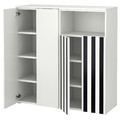 SMÅSTAD / PLATSA Storage combination, white black/white/stripe, 120x42x123 cm