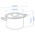 HEMLAGAD Pot with lid, non-stick coating black, 5 l