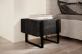 Nightstand Bedside Table Verica Set of 2, charcoal/black legs