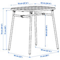DUVSKÄR Table, outdoor, black-blue/eucalyptus, 76x63 cm