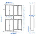 BILLY / OXBERG Bookcase w height extension ut/drs, oak effect, 160x30x237 cm