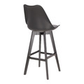 Bar Stool Norden, wood black high PP, black
