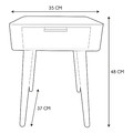 Nightstand Bedside Table Padano, grey