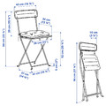 SUNDSÖ Table and 2 folding chairs, outdoor bright red/bright red Kuddarna light grey-beige, 65x65 cm
