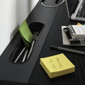 MITTZON Desk, black stained ash veneer/black, 140x60 cm