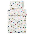 GRÖNFINK Duvet cover 1 pillowcase for cot, multicolour, 110x125/35x55 cm