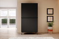 Wardrobe Nicole with Drawer Unit 100 cm, matt black, black legs