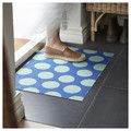 KÖRFÄLTSPIL Door mat, blue green/circle pattern, 40x60 cm