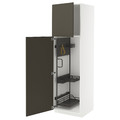 METOD High cabinet with cleaning interior, white/Havstorp brown-beige, 60x60x200 cm