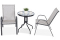 Elegant Outdoor Table with 2 Chairs, Duo 60 cm, grey
