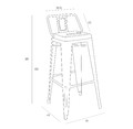 Bar Stool Paris Back Short 66cm, metalic